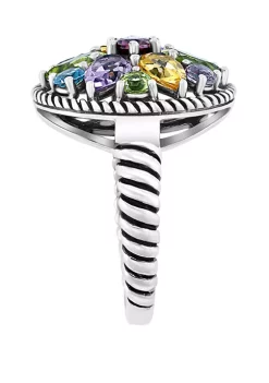 Deals 🥰 3.5 t.w. Amethyst, Blue Topaz, Citrine, Rhodolite, Periodt Ring in Sterling Silver over 18k Yellow Gold by Effy® 🤩 -Effy® Sales Shop Belk 132