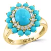 Best reviews of 😍 1/4 ct. t.w. Diamond and 2.5 ct. t.w. Turquoise Ring in 14K Yellow Gold by Effy® ✨
