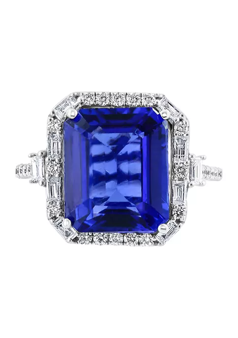 Best Sale 👍 14K White Gold Diamond and Tanzanite Ring by Effy® 😀 2 Best Sale 👍 14K White Gold Diamond and Tanzanite Ring by Effy® 😀 - Image 2
