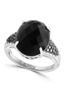 Best reviews of 😉 Sterling Silver Black Diamond and Onyx Ring by Effy® 🤩