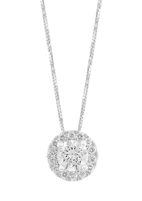 Flash Sale 👏 14K White Gold Lab Grown Diamond Pendant (With 1/2 ct. t.w. Center Size) by Effy® 🔥 4 Flash Sale 👏 14K White Gold Lab Grown Diamond Pendant (With 1/2 ct. t.w. Center Size) by Effy® 🔥 - Image 4