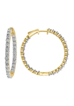 Buy 🤩 1 ct. t.w. Diamond Hoop Earrings in Gold Over Silver by Effy® 😀