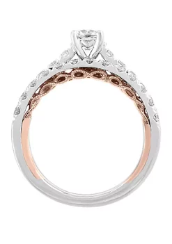 Budget ⌛ 1.38 ct. t.w. Set of 2 Diamond Rings in 14k White and Rose Gold by Effy® ❤️ -Effy® Sales Shop Belk 1418
