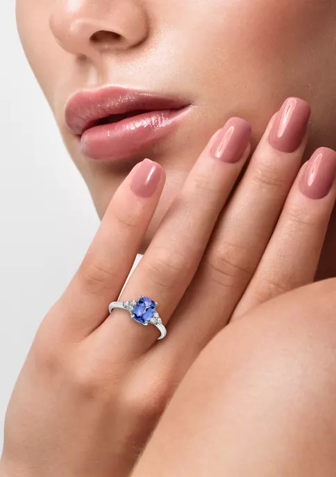 Outlet ✨ 1/8 ct. t.w. Diamond and 1.38 ct. t.w. Tanzanite Royalé Ring in Sterling Silver by Effy® ❤️ 3 Outlet ✨ 1/8 ct. t.w. Diamond and 1.38 ct. t.w. Tanzanite Royalé Ring in Sterling Silver by Effy® ❤️ - Image 3