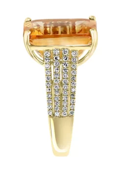 Discount ⌛ 3/8 ct. t.w. Diamond and 6.65 ct. t.w. Sunset Citrine Ring in 14K Yellow Gold by Effy® 🛒 -Effy® Sales Shop Belk 1435