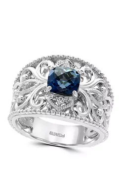 Wholesale ❤️ 1.72 ct. t.w. London Blue Topaz and White Sapphire Ring in 925 Sterling Silver by Effy® ⭐