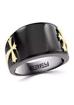 Outlet 👏 Men's Onyx Sterling Silver Cross Ring by Effy® ✨ -Effy® Sales Shop Belk 1480