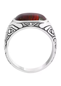 New 🤩 Men's 5.4 ct. t.w. Red Jasper Ring in Sterling Silver by Effy® ✔️ -Effy® Sales Shop Belk 1483
