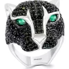 Coupon 🥰 Sterling Silver Black Spinel and Green Onyx Panther Ring by Effy® 👏