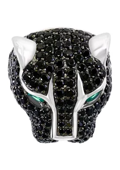 Coupon 🥰 Sterling Silver Black Spinel and Green Onyx Panther Ring by Effy® 👏 -Effy® Sales Shop Belk 1491