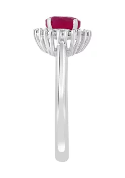 Flash Sale 🛒 1 ct. t.w. Natural Ruby with 1/10 ct. t.w. Diamond Ring in Sterling Silver by Effy® 🧨 -Effy® Sales Shop Belk 1499