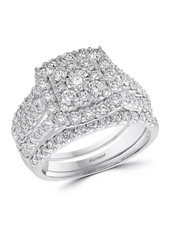 Top 10 🛒 1.94 ct. t.w. Diamond Ring and Band Set in 14K White Gold by Effy® ❤️