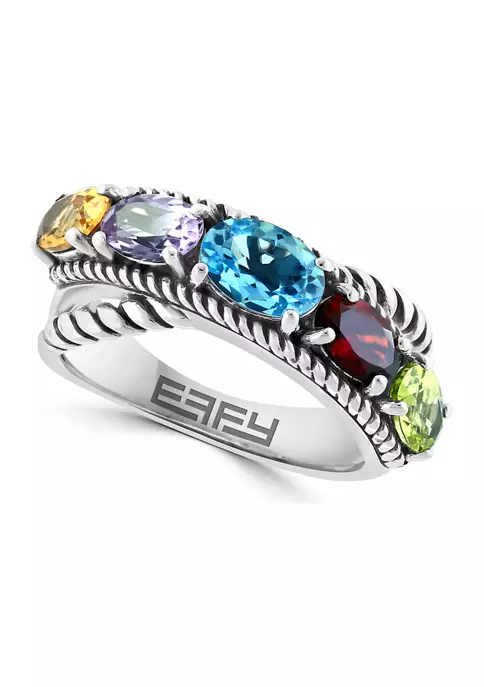 Buy 😉 Amethyst, Blue Topaz, Citrine, Garnet, and Peridot Ring in Sterling Silver by Effy® ✨ 5 Buy 😉 Amethyst, Blue Topaz, Citrine, Garnet, and Peridot Ring in Sterling Silver by Effy® ✨ - Image 5