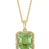 Promo 😀 14K Yellow Gold Diamond and Green Amethyst Pendant Necklace by Effy® ✔️