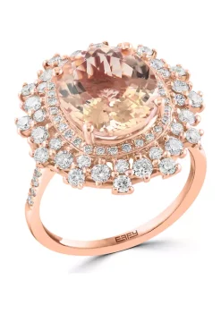 Buy 🧨 9/10 ct. t.w. Diamond and Morganite Ring in 14K Rose Gold by Effy® 👍 -Effy® Sales Shop Belk 1576