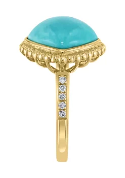 Promo 🎉 1/10 ct. t.w. Diamond and 4.41 ct. t.w. Turquoise Ring in 14K Yellow Gold by Effy® 🛒 9 Promo 🎉 1/10 ct. t.w. Diamond and 4.41 ct. t.w. Turquoise Ring in 14K Yellow Gold by Effy® 🛒 -Effy® Sales Shop Belk 1580
