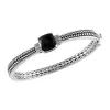 Deals 🔥 4.2 ct. t.w. Black Onyx and 1/10 ct. t.w. Diamond Bracelet in Sterling Silver by Effy® ⌛