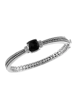 Deals 🔥 4.2 ct. t.w. Black Onyx and 1/10 ct. t.w. Diamond Bracelet in Sterling Silver by Effy® ⌛ -Effy® Sales Shop Belk 1585