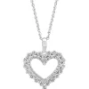 Coupon 👍 Sterling Silver 1/2 ct. t.w. Diamond Heart Necklace by Effy® 🔥