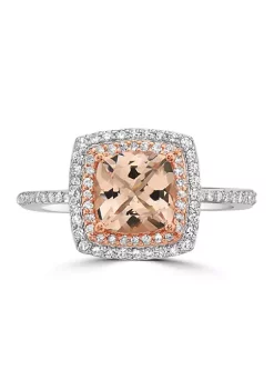 Best deal 🥰 1/4 ct. t.w. Diamonds and 1.4 ct t.w. Morganite Ring in 14k Two Tone Metal by Effy® 👏