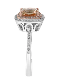Best deal 🥰 1/4 ct. t.w. Diamonds and 1.4 ct t.w. Morganite Ring in 14k Two Tone Metal by Effy® 👏 -Effy® Sales Shop Belk 1633
