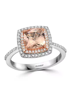 Best deal 🥰 1/4 ct. t.w. Diamonds and 1.4 ct t.w. Morganite Ring in 14k Two Tone Metal by Effy® 👏 -Effy® Sales Shop Belk 1634