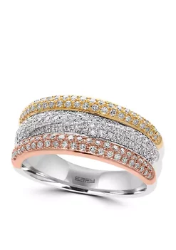 Best Pirce 🛒 5/8 ct. t.w. Diamond Band Ring in 14k Rose Gold, White Gold and Yellow Gold by Effy® 😍 -Effy® Sales Shop Belk 1638