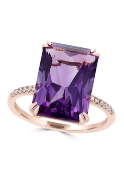 Deals 🥰 1/10 ct. t.w. Diamond and 7.2 ct. t.w. Amethyst Ring in 14K Rose Gold by Effy® 🔥 -Effy® Sales Shop Belk 164