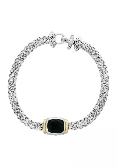 Cheapest 🛒 Onyx Cable Bracelet in 18K Sterling Silver by Effy® 🥰 2 Cheapest 🛒 Onyx Cable Bracelet in 18K Sterling Silver by Effy® 🥰 - Image 2