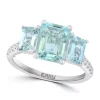 Deals 🔔 1/6 ct. t.w. Diamond and 3.45 ct. t.w. Aquamarine Ring in 14K White Gold by Effy® 🤩