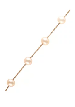 New ⌛ Freshwater Pearl Tennis Bracelet in 14K Yellow Gold by Effy® 🎉