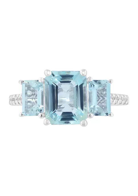 Deals 🔔 1/6 ct. t.w. Diamond and 3.45 ct. t.w. Aquamarine Ring in 14K White Gold by Effy® 🤩 2 Deals 🔔 1/6 ct. t.w. Diamond and 3.45 ct. t.w. Aquamarine Ring in 14K White Gold by Effy® 🤩 - Image 2
