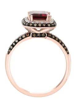 Deals 💯 1.6 ct. t.w. Rhodolite and 1/2 ct. t.w. White and Brown Diamond Ring in 14K Rose Gold by Effy® 😀 -Effy® Sales Shop Belk 1678