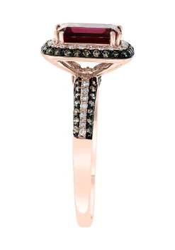 Deals 💯 1.6 ct. t.w. Rhodolite and 1/2 ct. t.w. White and Brown Diamond Ring in 14K Rose Gold by Effy® 😀 -Effy® Sales Shop Belk 1679