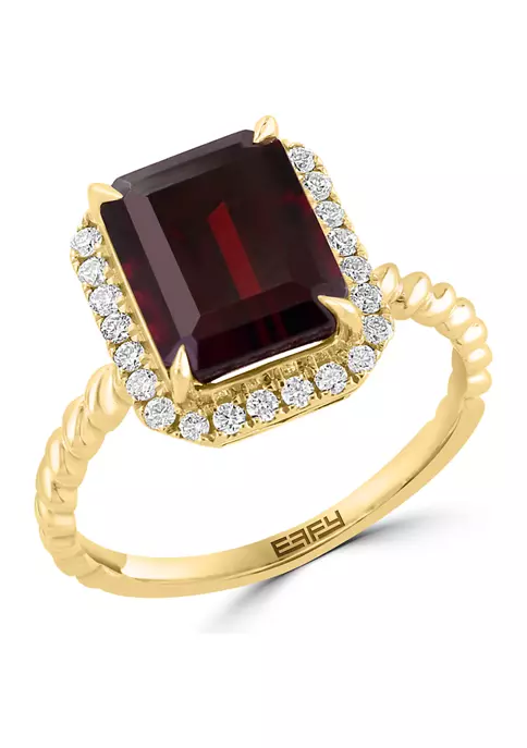 Best Sale 🎉 1/4 ct. t.w. Diamond and Garnet Ring in 14K Yellow Gold by Effy® 🛒 1 Best Sale 🎉 1/4 ct. t.w. Diamond and Garnet Ring in 14K Yellow Gold by Effy® 🛒