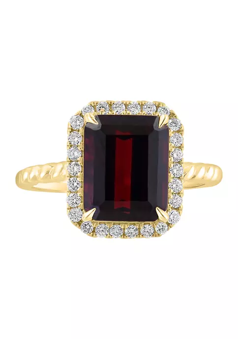 Best Sale 🎉 1/4 ct. t.w. Diamond and Garnet Ring in 14K Yellow Gold by Effy® 🛒 2 Best Sale 🎉 1/4 ct. t.w. Diamond and Garnet Ring in 14K Yellow Gold by Effy® 🛒 - Image 2