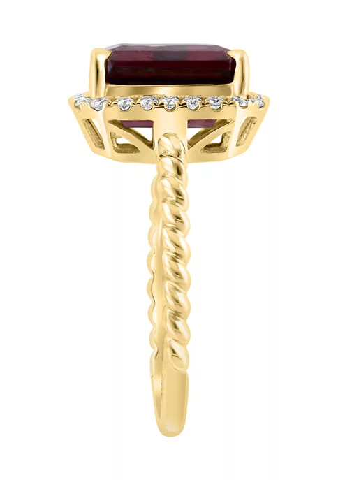 Best Sale 🎉 1/4 ct. t.w. Diamond and Garnet Ring in 14K Yellow Gold by Effy® 🛒 3 Best Sale 🎉 1/4 ct. t.w. Diamond and Garnet Ring in 14K Yellow Gold by Effy® 🛒 - Image 3