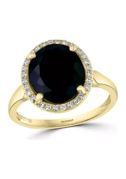 Top 10 🧨 1/8 ct. t.w. Diamond and Onyx Oval Ring in 14K Yellow Gold by Effy® 🛒 -Effy® Sales Shop Belk 1719