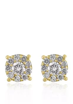 Outlet ✨ 1/2 ct. t.w. Diamond Cluster Earrings in 14K Yellow Gold by Effy® ✔️