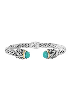 Deals ✔️ Sterling Silver 18K Yellow Gold Amazonite Hinged Bangle Bracelet by Effy® 😉 -Effy® Sales Shop Belk 1735