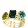 Promo ⌛ Set of 3 4.7 ct. t.w. Semi Precious Mixed Gemstone Rings in 14K Yellow Gold by Effy® ❤️