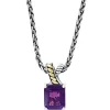 New 👍 5.4 ct. t.w. Amethyst Pendant Necklace in 925 Sterling Silver and 18k Yellow Gold by Effy® 😉