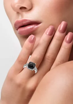 Buy 🛒 10 ct. t.w. Onyx and 1/10 ct. t.w. Diamond Ring in Sterling Silver by Effy® ⌛ -Effy® Sales Shop Belk 177