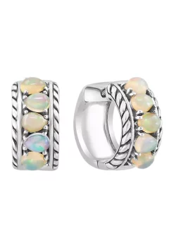 Top 10 💯 Ethiopian Opal Hoop Earrings in Sterling Silver by Effy® 🥰