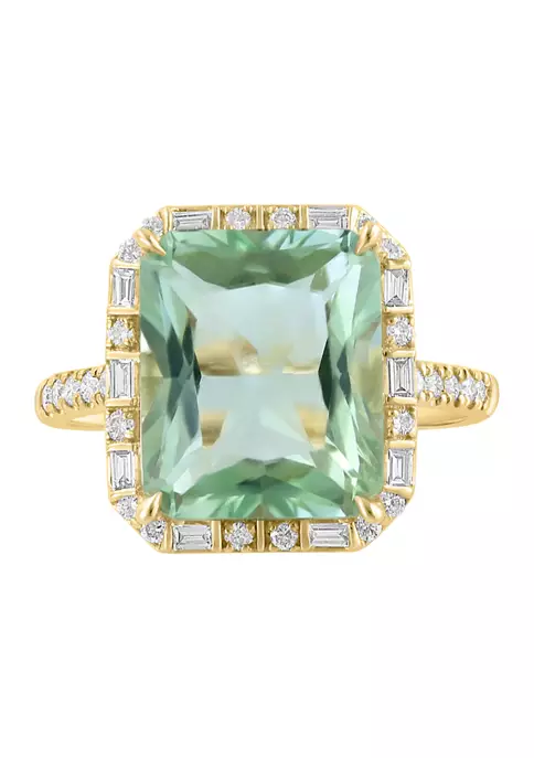 Discount ❤️ Diamond and Green Amethyst Ring in 14K Yellow Gold by Effy® 😉 2 Discount ❤️ Diamond and Green Amethyst Ring in 14K Yellow Gold by Effy® 😉 - Image 2