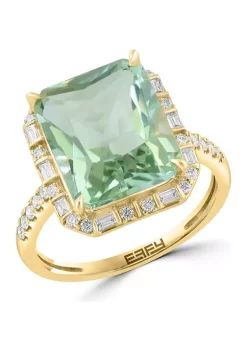 Discount ❤️ Diamond and Green Amethyst Ring in 14K Yellow Gold by Effy® 😉 7 Discount ❤️ Diamond and Green Amethyst Ring in 14K Yellow Gold by Effy® 😉 -Effy® Sales Shop Belk 1781