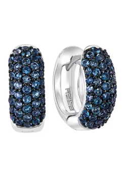 Cheap 🤩 2.21 ct. t.w. Blue Topaz Hoop Earrings in Sterling Silver by Effy® 😀
