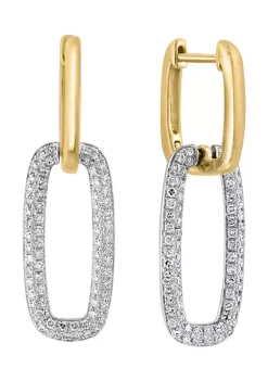 Deals 🌟 3/4 ct. t.w. Diamond Link Earrings in 14K Two-Tone Gold by Effy® ❤️