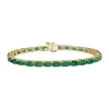 New ⌛ 8.51 ct. t.w. Emerald Tennis Bracelet in 14K Yellow Gold by Effy® 👍