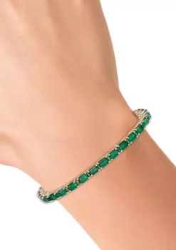 New ⌛ 8.51 ct. t.w. Emerald Tennis Bracelet in 14K Yellow Gold by Effy® 👍 -Effy® Sales Shop Belk 1808